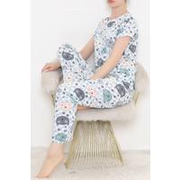 Desenli Pijama Takımı Mint - 10685.1287.