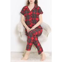 Desenli Pijama Takımı Kırmızıkareli - 10682.1287.