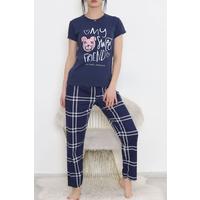 Patterned Pajama Set Navy Blue - 10683.1287.