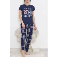 Patterned Pajama Set Navy Blue - 10683.1287.