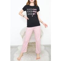 Patterned Pajama Set Black Powder - 10798.1287.