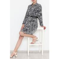 Patterned Chiffon Dress Smoked - 4302.1555.