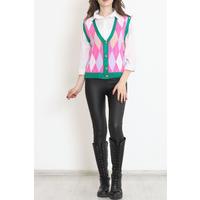 Patterned Sweater Green-Pink - 8333.291.