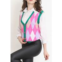 Patterned Sweater Green-Pink - 8333.291.