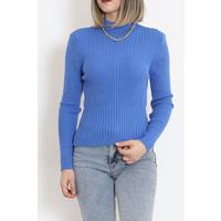 Stand-up Collar Knitwear Blue - 8433.291.