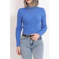 Stand-up Collar Knitwear Blue - 8433.291.