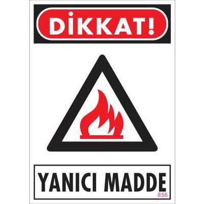 Dikkat Yanıcı Madde Uyarı Levhası 25x35 KOD:856