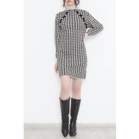 Button Detailed Dress Creamy Black - 12413.701.