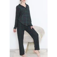 Buttoned Suede Suit Green Check - 450.1287.