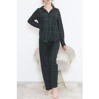 Buttoned Suede Suit Green Check - 450.1287.