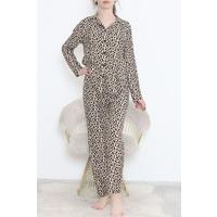 Buttoned Suede Suit Leopard - 450.1287.