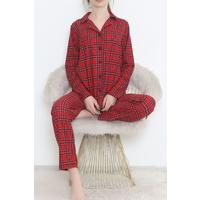 Buttoned Suede Suit Red Check - 450.1287.