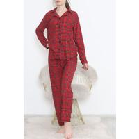 Buttoned Suede Suit Red Check - 450.1287.