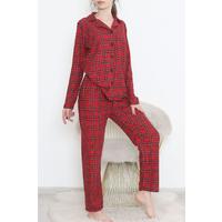 Buttoned Suede Suit Red Check - 450.1287.