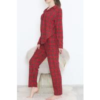 Buttoned Suede Suit Red Check - 450.1287.