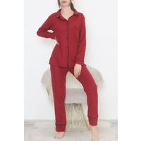 Buttoned Corduroy Suit Claret Red - 12517.1048.