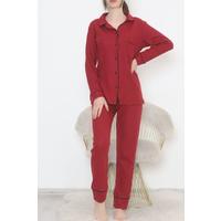 Buttoned Corduroy Suit Claret Red - 12517.1048.