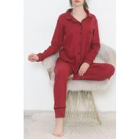 Buttoned Corduroy Suit Claret Red - 12517.1048.