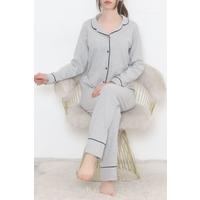 Buttoned Corduroy Suit Gray - 12517.1048.