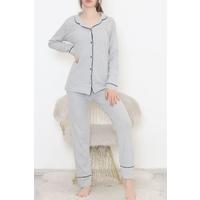 Buttoned Corduroy Suit Gray - 12517.1048.