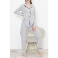 Buttoned Corduroy Suit Gray - 12517.1048.