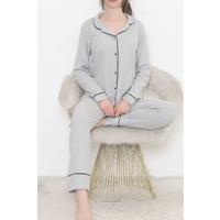 Buttoned Corduroy Suit Gray - 12517.1048.