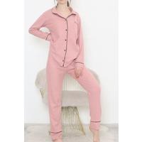 Buttoned Corduroy Suit Dried Rose - 12517.1048.