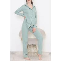 Buttoned Corduroy Suit Water Green - 12517.1048.