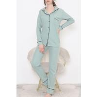 Buttoned Corduroy Suit Water Green - 12517.1048.