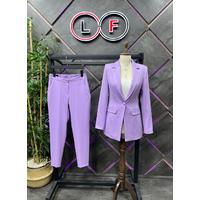 Buttoned Atlas Suit Lilac