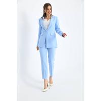 Buttoned Atlas Suit Baby Blue