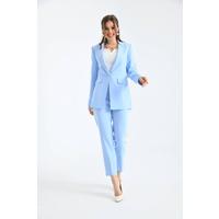 Buttoned Atlas Suit Baby Blue