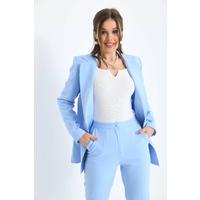 Buttoned Atlas Suit Baby Blue