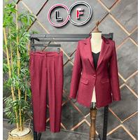 Buttoned Stash Suit Claret Red