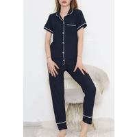 Buttoned Pajama Set Navy Blue - 10873.1048.