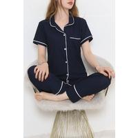 Buttoned Pajama Set Navy Blue - 10873.1048.