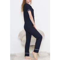 Buttoned Pajama Set Navy Blue - 10873.1048.