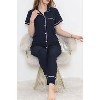 Buttoned Pajama Set Navy Blue - 10873.1048.