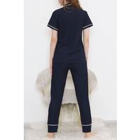 Buttoned Pajama Set Navy Blue - 10873.1048.