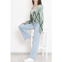 Buttoned Pique Knit Crop Cardigan Pastelgreen - 15170.1319.