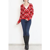 Buttoned Pique Cardigan Red - 15169.1319.