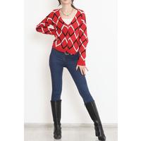 Buttoned Pique Cardigan Red - 15169.1319.