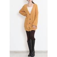 Buttoned Shawl Knitted Cardigan Mustard - 15161.1319.