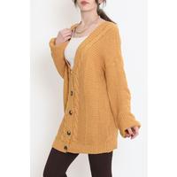 Buttoned Shawl Knitted Cardigan Mustard - 15161.1319.