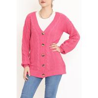 Buttoned Shawl Knitted Cardigan Lightfuchsia - 15161.1319.