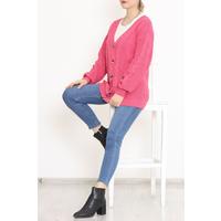 Buttoned Shawl Knitted Cardigan Lightfuchsia - 15161.1319.