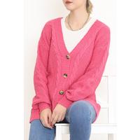 Buttoned Shawl Knitted Cardigan Lightfuchsia - 15161.1319.