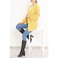 Buttoned Shawl Knitted Cardigan Yellow - 15161.1319.