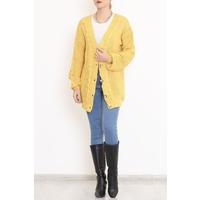 Buttoned Shawl Knitted Cardigan Yellow - 15161.1319.