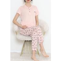 Düğmeli Pijama Takımı Somon - 704.1287.